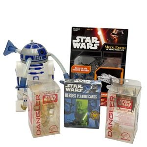 Star Wars Lot R2-D2 Tours Figure Metal Earth Millennium Falcon Cards Toy Dangler